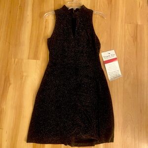 Jessica Simpson high neck party dress, brown shimmer size 8
